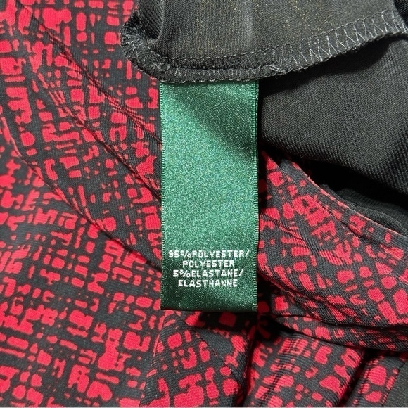 Ralph Lauren Jersey Sheath Dress Red & Black Printed 4 - Picture 9 of 10